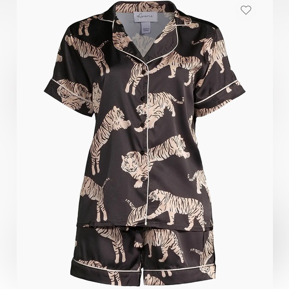 Averie Safari Starry Nights Sierra Tiger-Print 2-Piece Pajama Set Medium - Picture 1 of 8